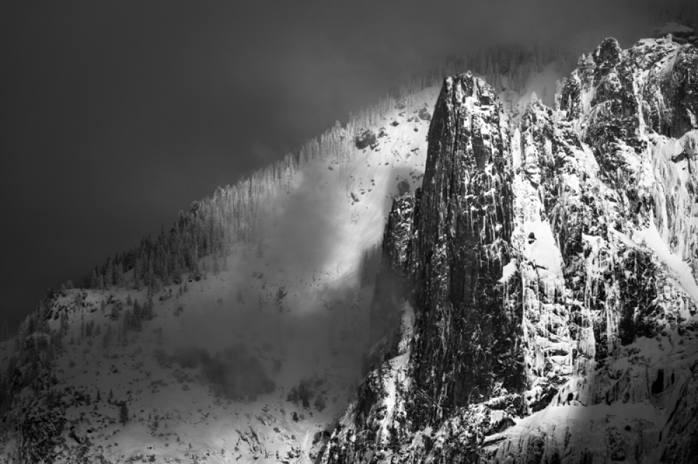Yosemite's Sentinel in Winter Snow
